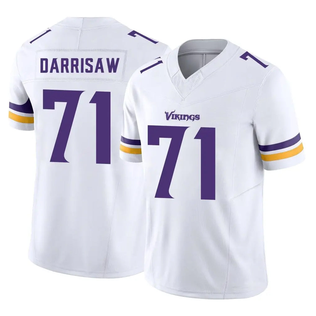 harde MN.Vikings #71 Christian Darrisaw Player White Limited Vapor F.U.S.E. Home Game Stitched Jerseys