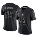 harde MN.Vikings #75 Brian O'Neill Player Black Reflective LImited Home Game Stitched Jerseys