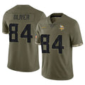 harde MN.Vikings #84 Josh Oliver Player Olive Salute To Service Limited Stitched Jerseys