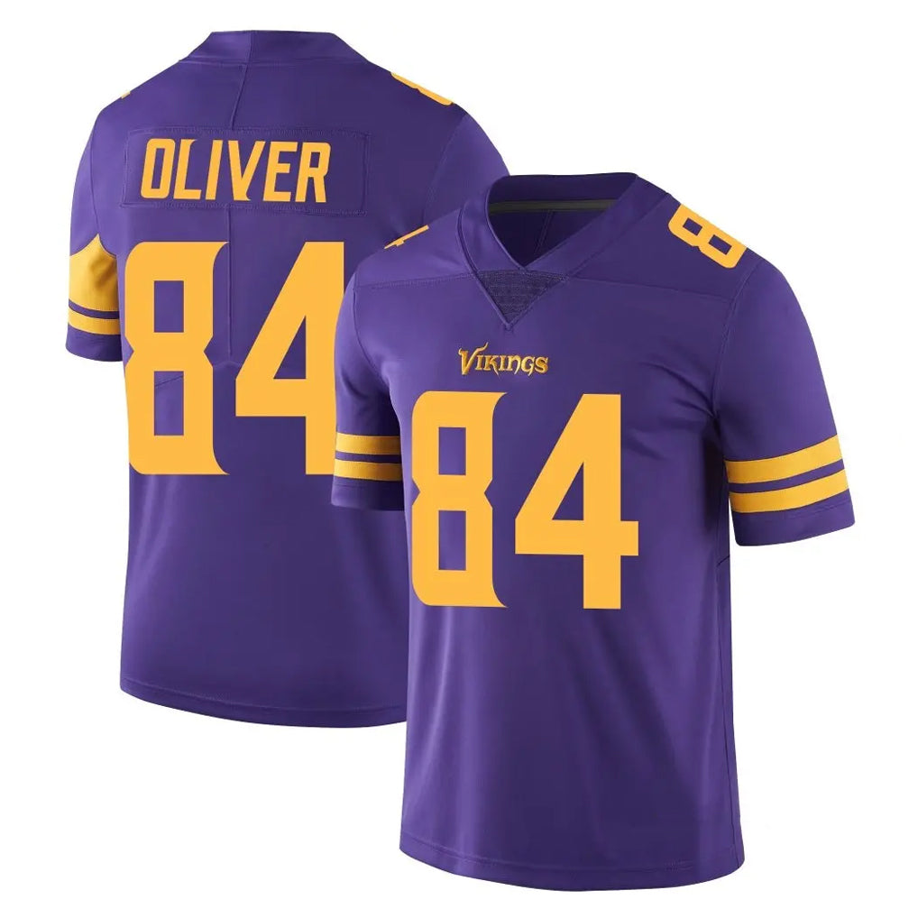 harde MN.Vikings #84 Josh Oliver Player Purple Limited Color Rush Home Game Stitched Jerseys