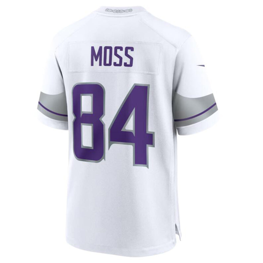 harde MN.Vikings #84 Randy Moss White Alternate Retired Player Game Jersey American Stitched Jersey