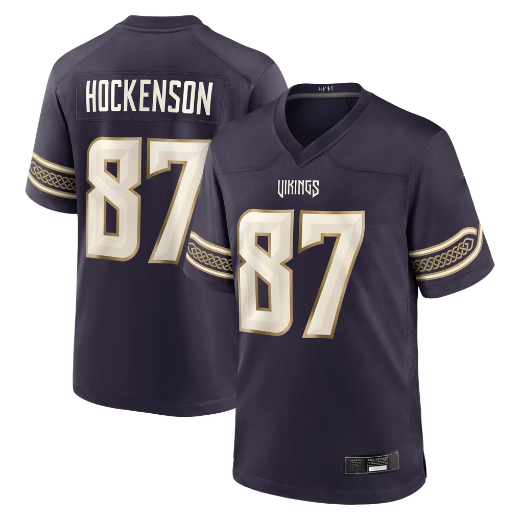 harde MN.Vikings #87 T.J. Hockenson Purple 2026 Rivalries Collection Game Stitched Jerseys