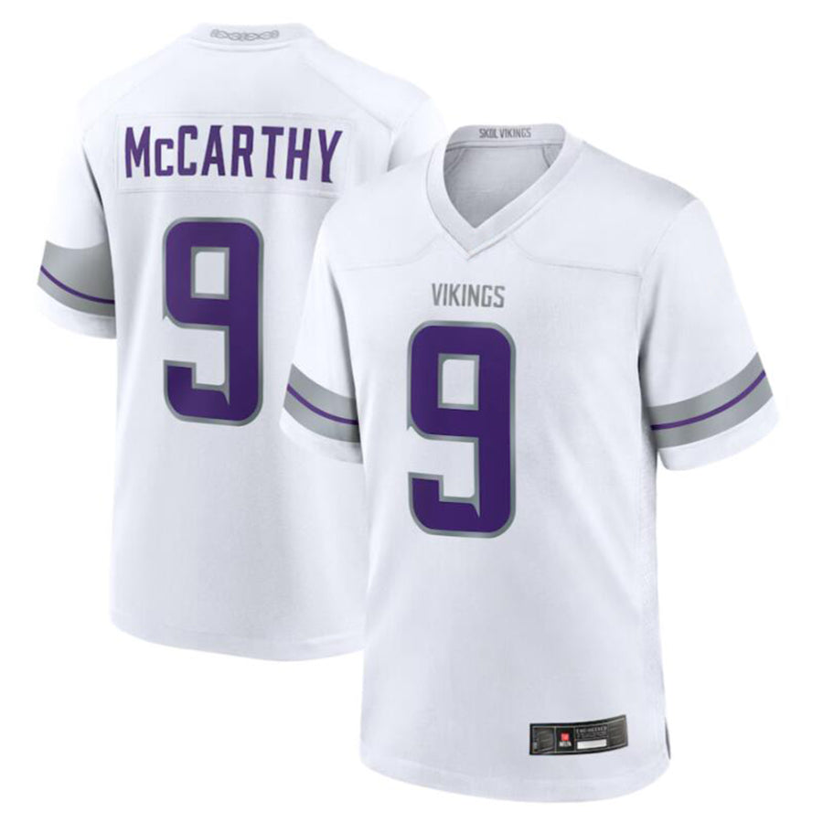 harde MN.Vikings #9 J.J. McCarthy White Alternate Game Player American Stitched Jerseys