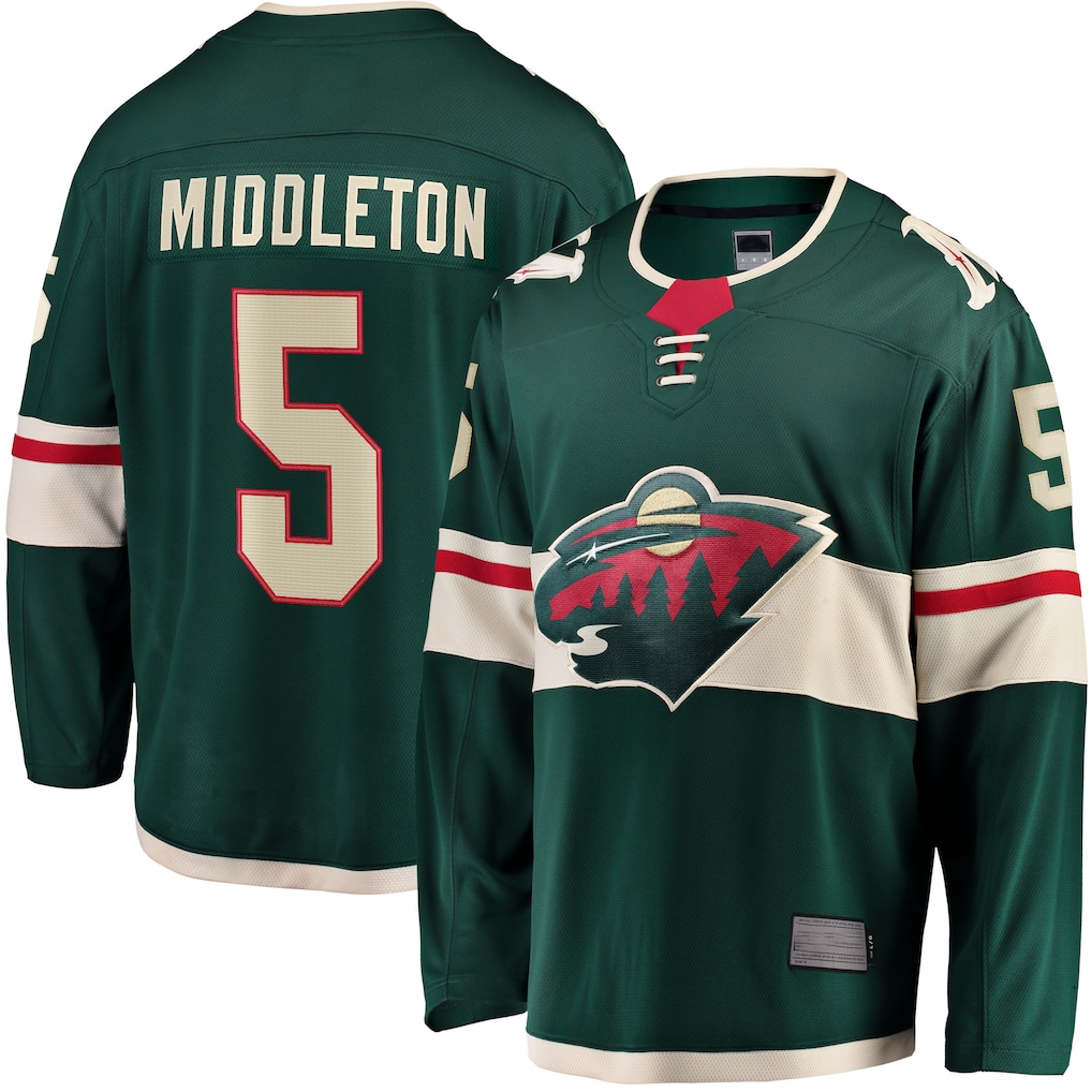 harde M.Wild #5 Jake Middleton Green Home Breakaway Player Jerseys