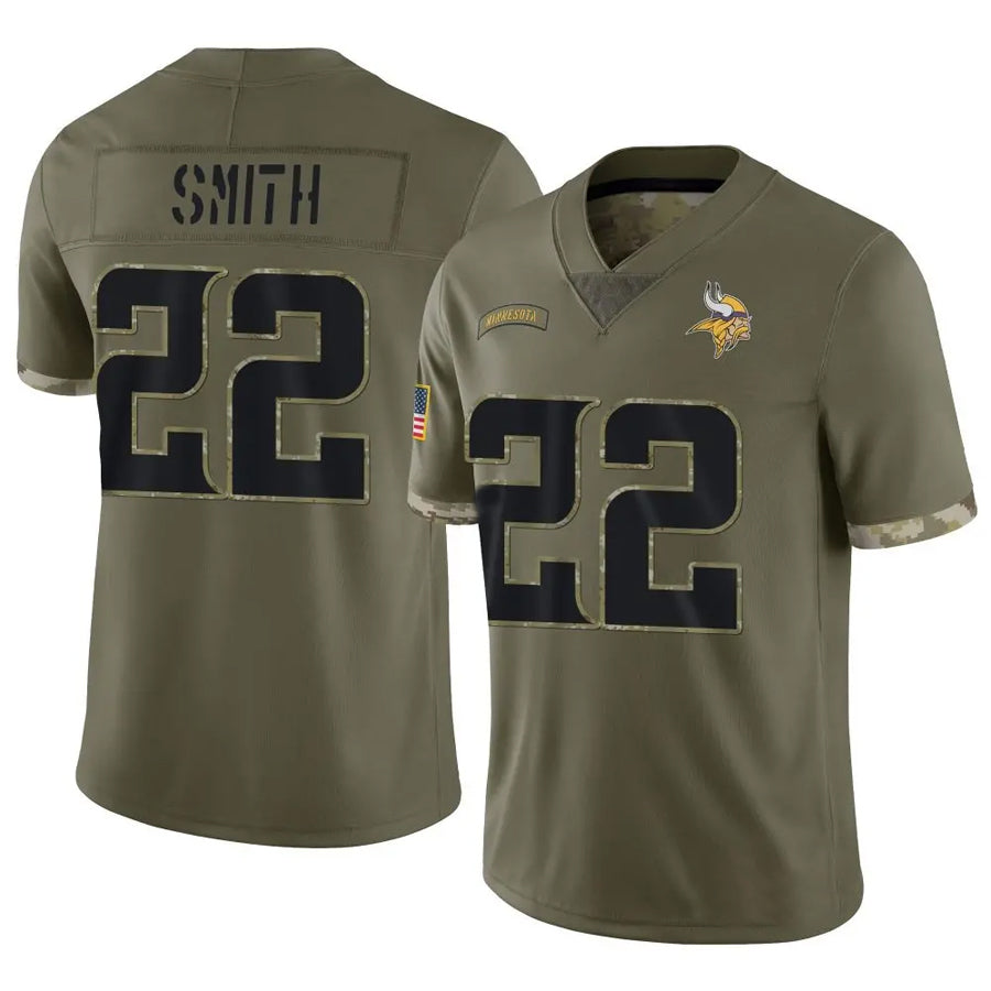 harde MN.Vikings #22 Harrison Smith Player Salute To Service Limited Olive Stitched Jerseys