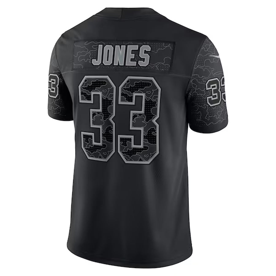 harde MN.Vikings #33 Aaron Jones Player Black REFLECTIVE Limited Stitched Jerseys