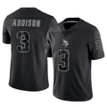 harde MN.Vikings #3 Jordan Addison Player Black REFLECTIVE Limited Stitched Jerseys