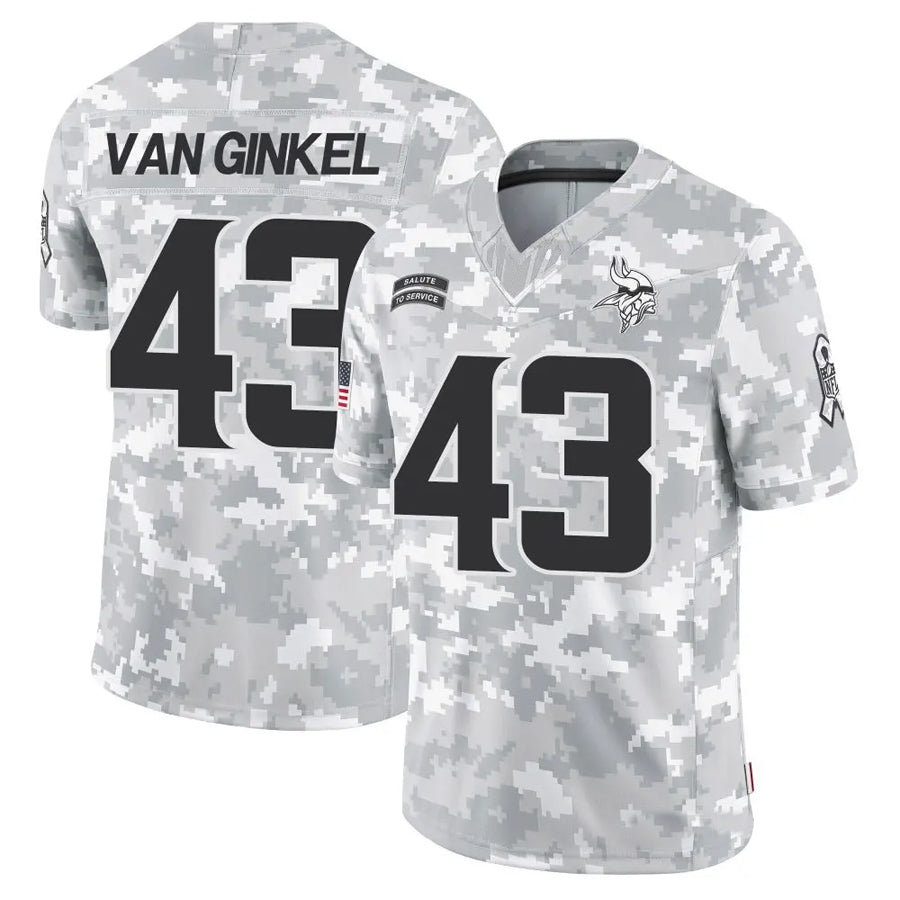 hardeMN.Vikings #43 Andrew Van Ginkel Player Arctic Camo Salute to Service Limited Stitched Jerseys