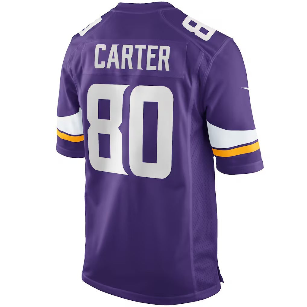 harde MN.Vikings #80 Cris Carter Purple Game Retired Player Stitched Jerseys