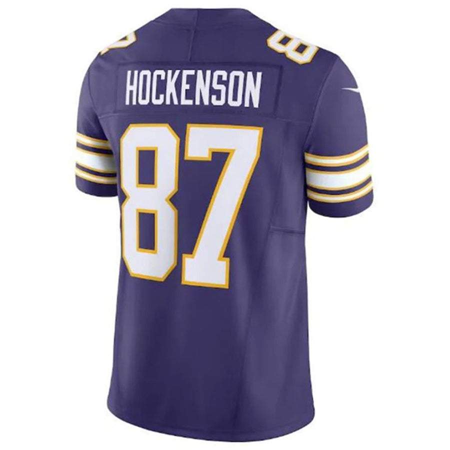 harde MN.Vikings #87 T.J. Hockenson Classic Vapor F.U.S.E. Limited Player Jersey - Purple American Stitched Jerseys