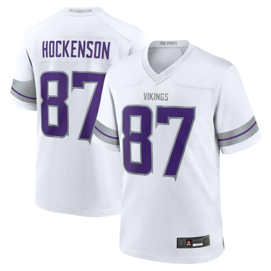 harde MN.Vikings #87 T.J. Hockenson Player White Alternate Game Stitched Jerseys