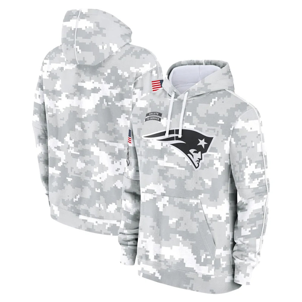 harde NE.Patriots Arctic Camo Salute to Service Pullover Hoodies Limited Game Blank Player Stitched Jerseys