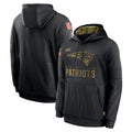 harde NE.Patriots Black Salute to Service Hoodies Limited Game Blank Player Stitched Jerseys