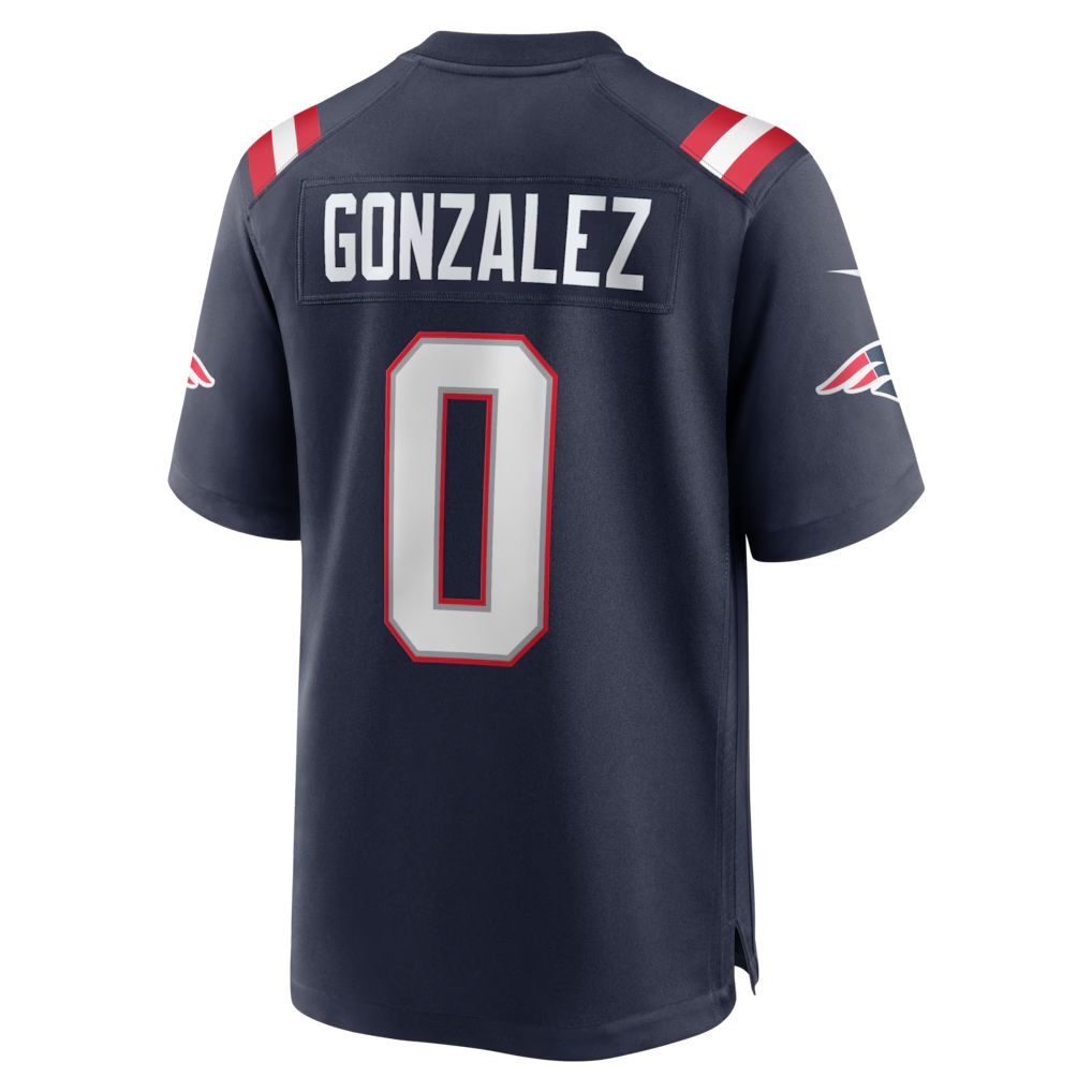 harde NE.Patriots #0 Christian Gonzalez Navy Team Game Stitched Jerseys