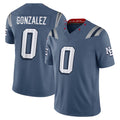 harde NE.Patriots #0 Christian Gonzalez Player Storm Blue Rivalries Collection Limited Stitched Jerseys