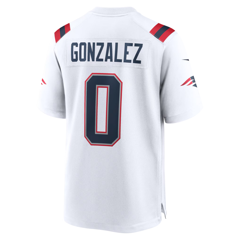 harde NE.Patriots #0 Christian Gonzalez White Game Stitched Jerseys