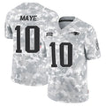 harde NE.Patriots #10 Drake Maye Player Arctic Camo Salute to Service Limited Stitched Jerseys