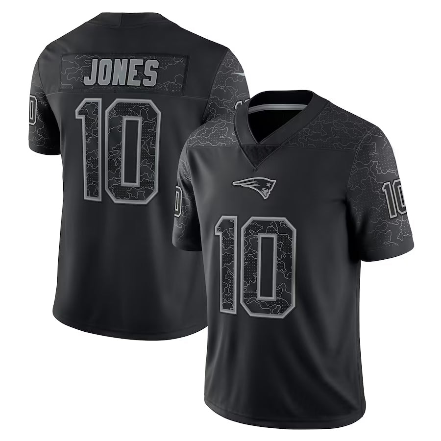 harde NE.Patriots #10 Drake Maye Player Black REFLECTIVE Limited Stitched Jerseys