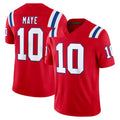 harde NE.Patriots #10 Drake Maye Player Red Limited Vapor F.U.S.E. Home Game Stitched Jerseys