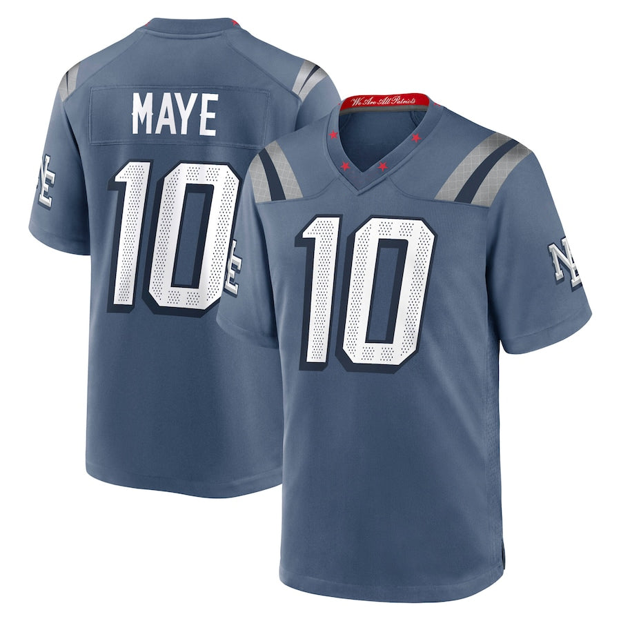 harde NE.Patriots #10 Drake Maye Player Storm Blue Rivalries Collection Game Stitched Jerseys