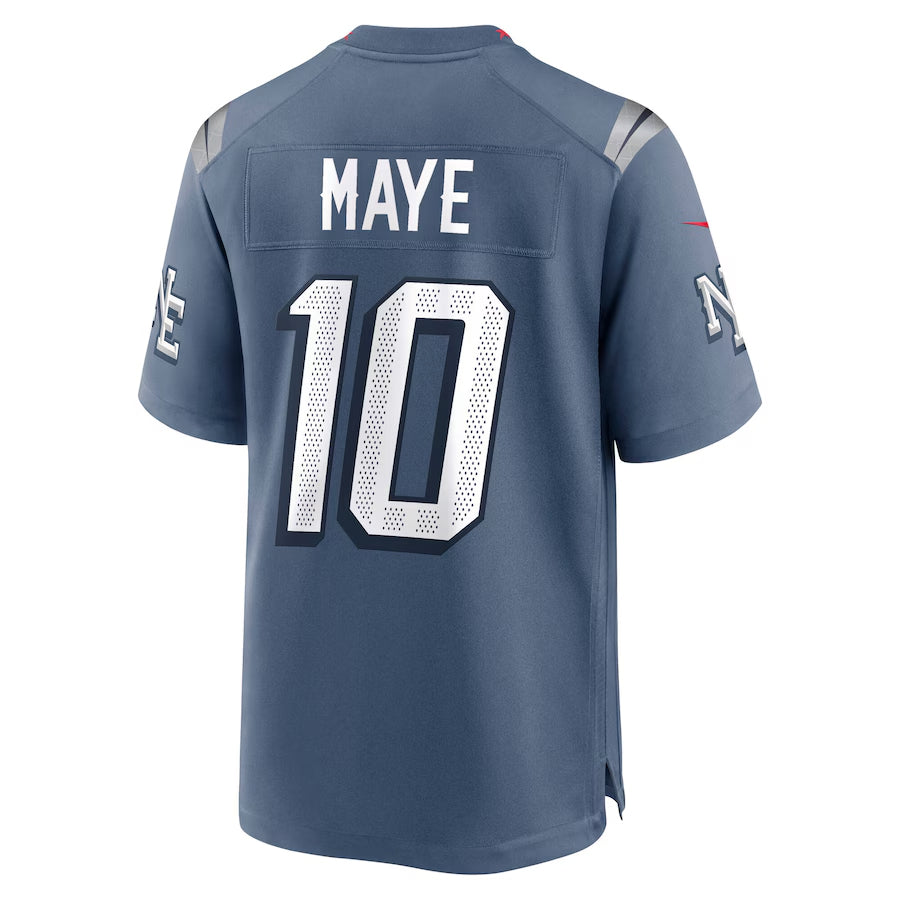 harde NE.Patriots #10 Drake Maye Player Storm Blue Rivalries Collection Game Stitched Jersey