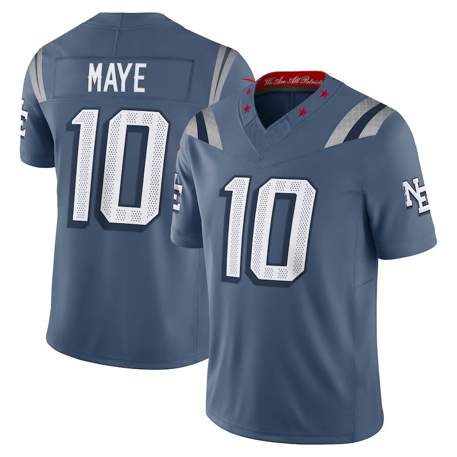 harde NE.Patriots #10 Drake Maye Player Storm Blue Rivalries Collection Limited Stitched Jerseys