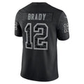 harde NE.Patriots #12 Tom Brady Player Black Reflective Limited Stitched Jerseys