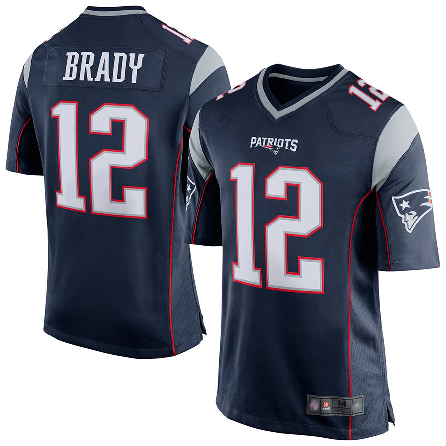 harde NE.Patriots #12 Tom Brady Player Navy Blue Game Stitched Jerseys