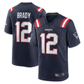 harde NE.Patriots #12 Tom Brady Player Navy Game Replica Stitched Jerseys
