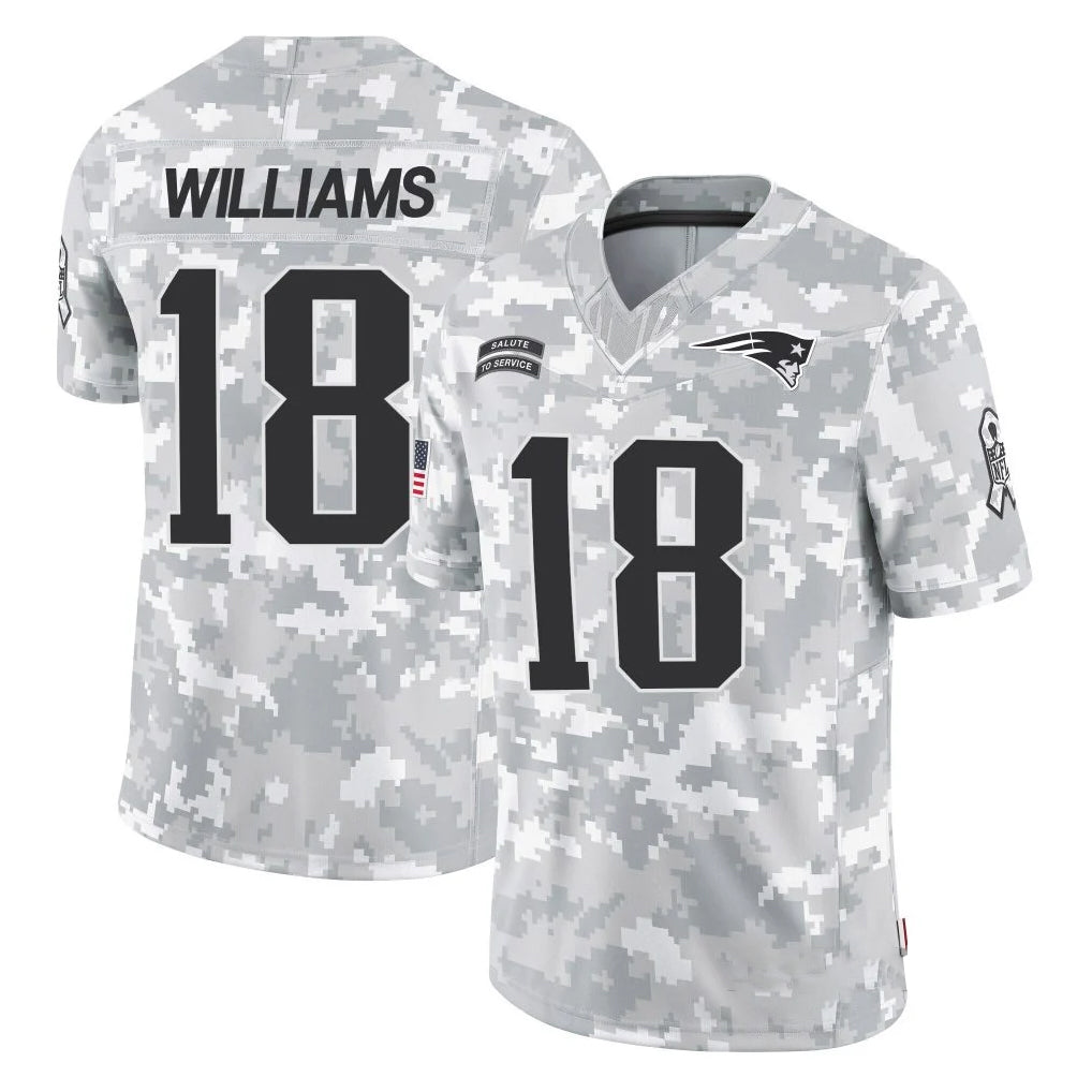 harde NE.Patriots #18 Kyle Williams Player Arctic Camo Salute To Service Limited Game Stitched Jerseys