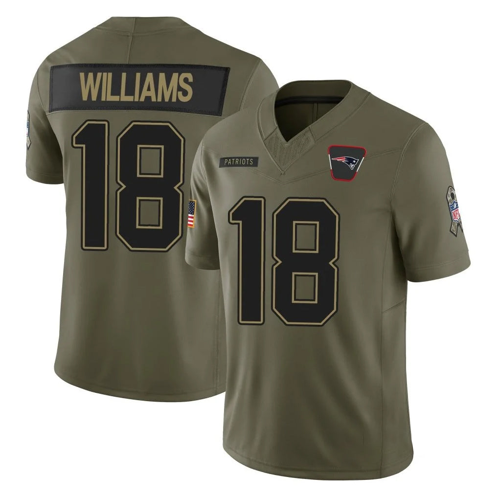 harde NE.Patriots #18 Kyle Williams Player Olive Salute To Service Limited Stitched Jerseys
