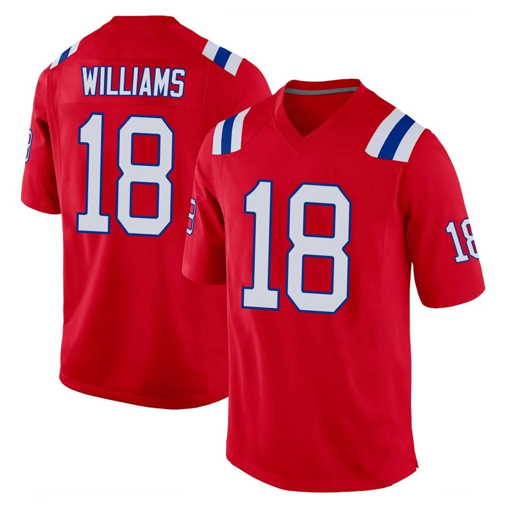 harde NE.Patriots #18 Kyle Williams Player Red Home Game Stitched Jerseys