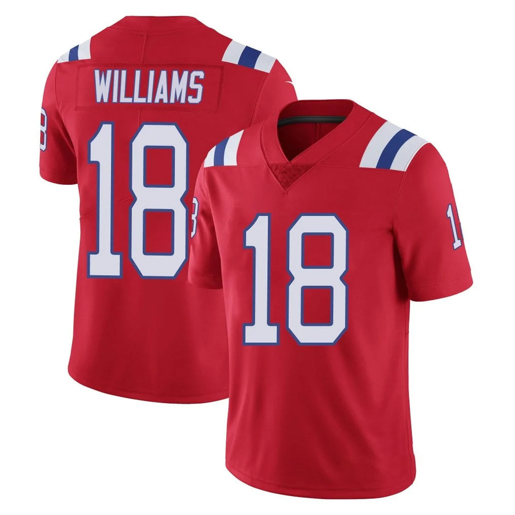 harde NE.Patriots #18 Kyle Williams Player Red Limited Vapor F.U.S.E. Home Game Stitched Jerseys