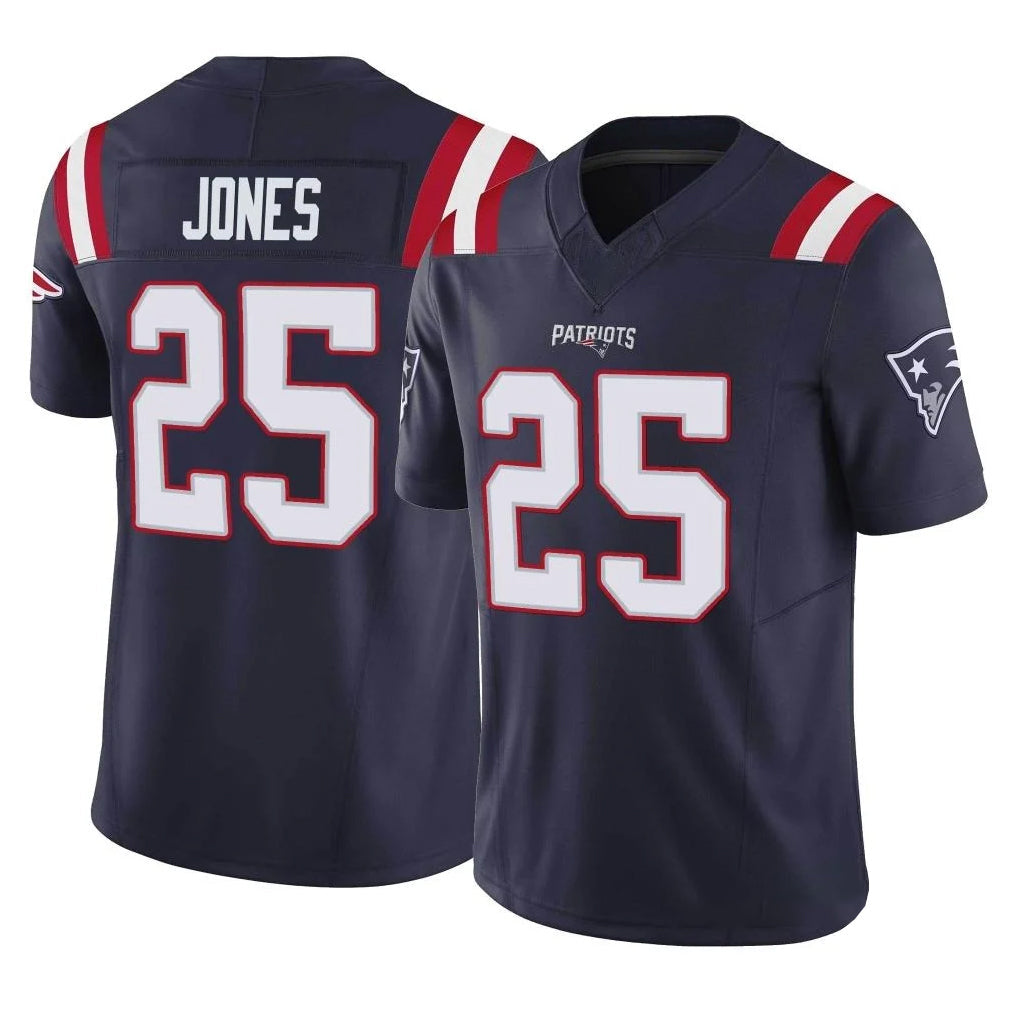 harde NE.Patriots #25 Marcus Jones Player Navy Limited Vapor F.U.S.E. Home Game Stitched Jerseys