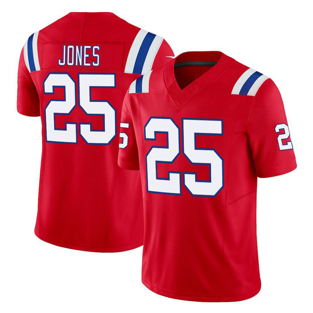harde NE.Patriots #25 Marcus Jones Player Red Limited Vapor F.U.S.E. Home Game Stitched Jerseys
