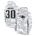 harde NE.Patriots #30 Jam Miller Player Arctic Camo Salute to Service Pullover Hoodies Limited Game Stitched Jerseys