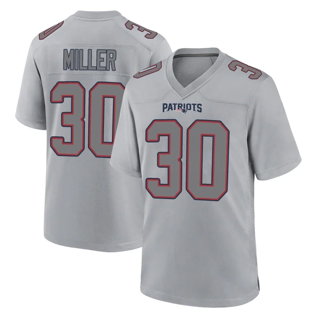 harde NE.Patriots #30 Jam Miller Player Gray Fashion Limited Home Game Stitched Jerseys