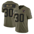 harde NE.Patriots #30 Jam Miller Player Olive 2025 Salute To Service Limited Stitched Jerseys