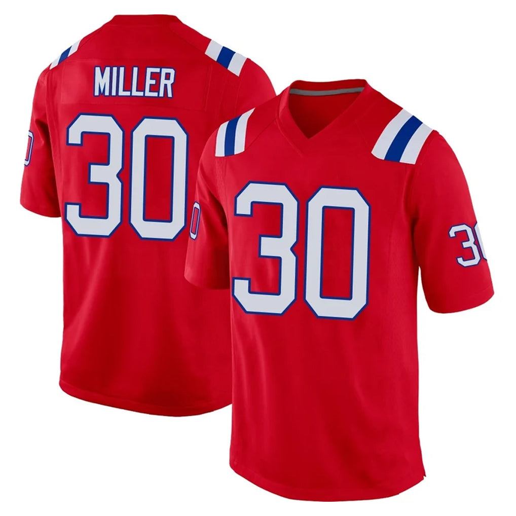 harde NE.Patriots #30 Jam Miller Player Red Home Game Stitched Jerseys