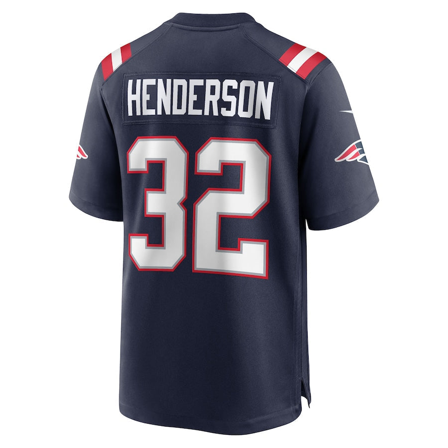 harde NE.Patriots #32 TreVeyon Henderson Player Navy Home Game Stitched Jerseys
