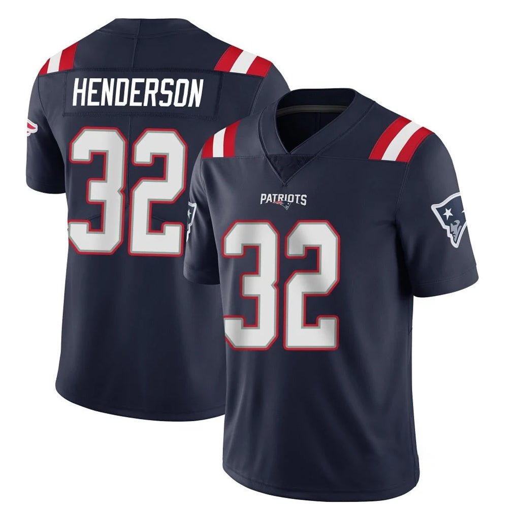 harde NE.Patriots #32 TreVeyon Henderson Player Navy Vapor Untouchable Home Game Stitched Jerseys