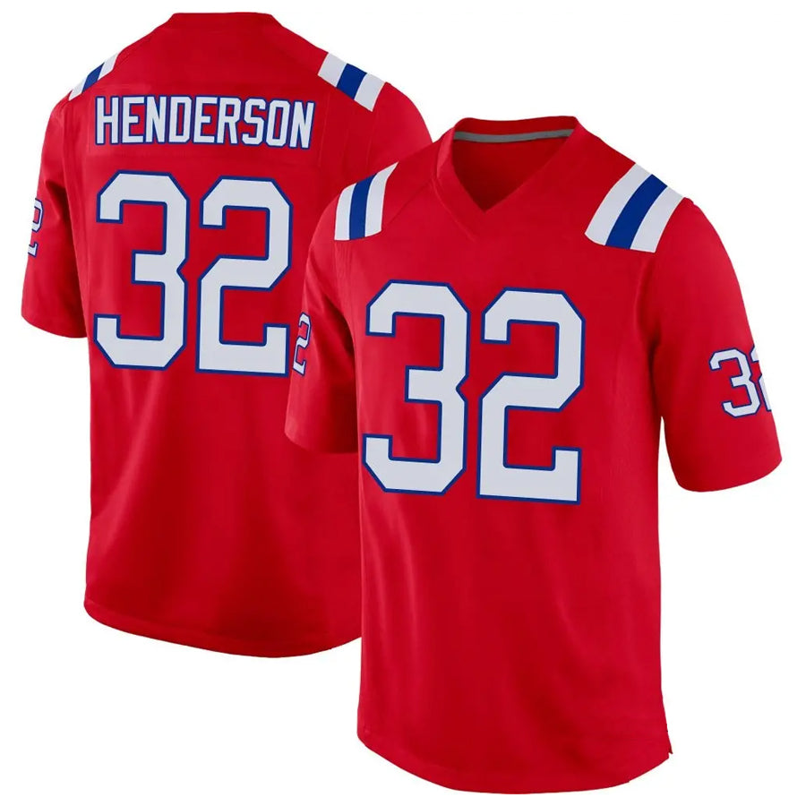harde NE.Patriots #32 TreVeyon Henderson Player Red Home Game Stitched Jerseys