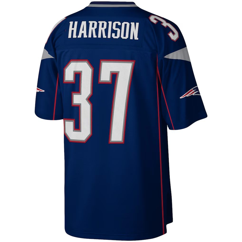 harde NE.Patriots #37 Rodney Harrison Mitchell & Ness Navy Legacy Replica Jersey Stitched Puhic
