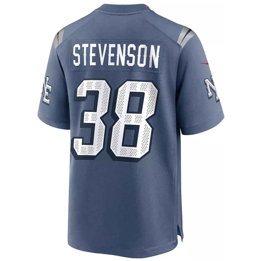 harde NE.Patriots #38 Rhamondre Stevenson Player Storm Blue Rivalries Collection Game Stitched Jerseys