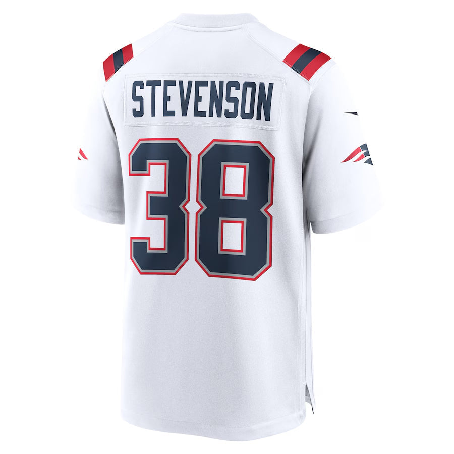 harde NE.Patriots #38 Rhamondre Stevenson Player White Home Game Stitched Jerseys