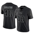 harde NE.Patriots #48 Namdi Obiazor Player Black Reflective LImited Home Game Stitched Jerseys