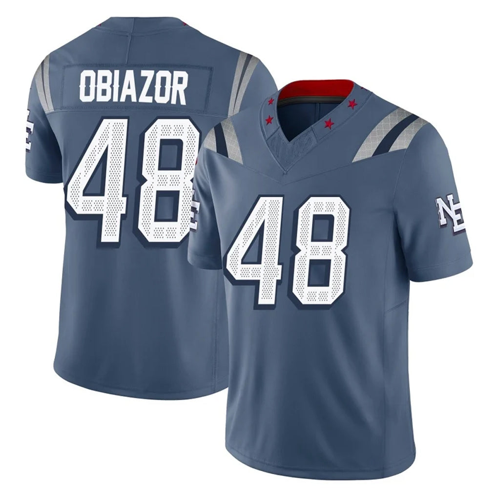 harde NE.Patriots #48 Namdi Obiazor Player Blue Limited Rivalries Collection Home Game Stitched Jerseys