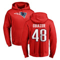 harde NE.Patriots #48 Namdi Obiazor Player Red LOGO Pullover Hoodies Home Game Stitched Jerseys
