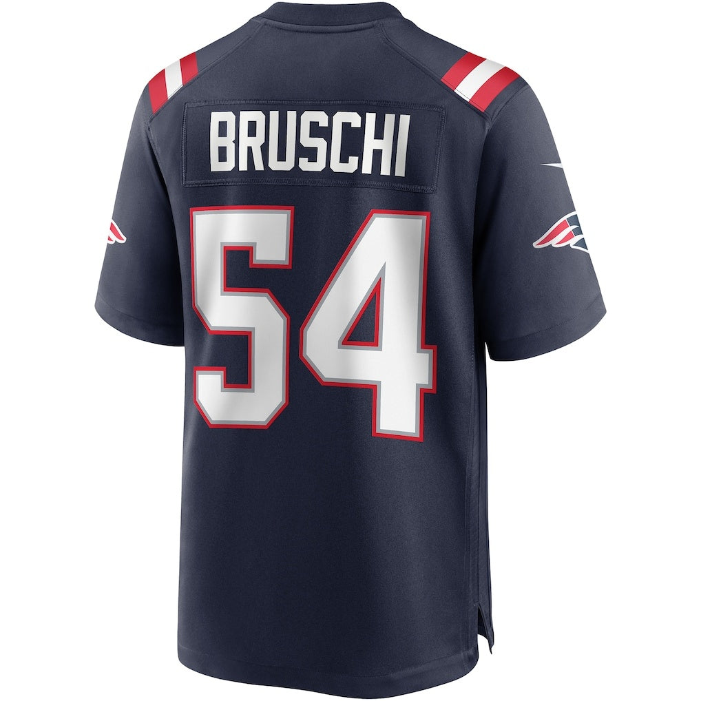 harde NE.Patriots #54 Tedy Bruschi Navy Game Retired Player Stitched Jerseys