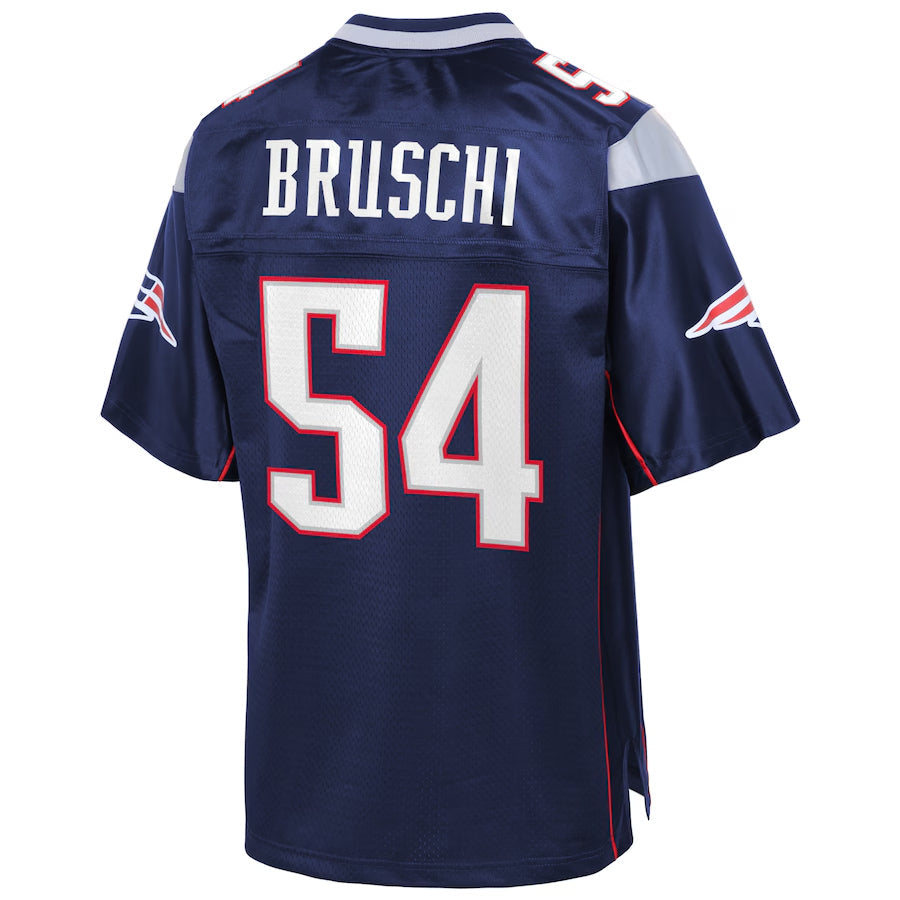 harde NE.Patriots #54 Tedy Bruschi Player Navy Pro Line Retired Stitched Jerseys